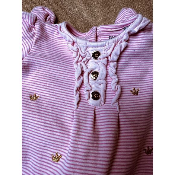 Petit Lem Pink Stripe One Piece Suite Girls Size 9M - Picture 3 of 6